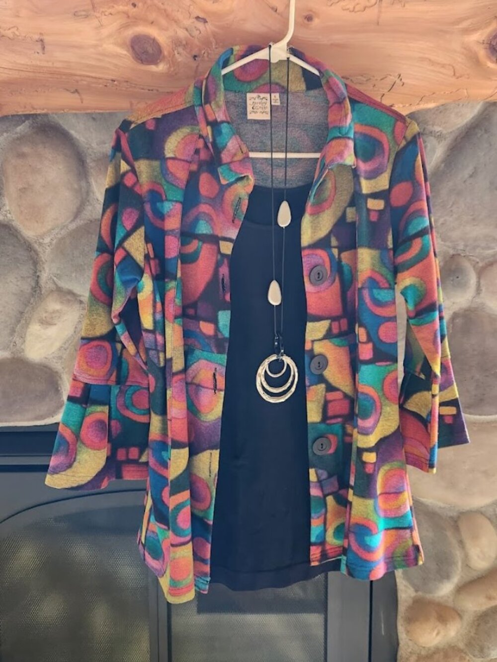 Parsley & Sage Multicolor Geometric Jacket - Art to Wear!